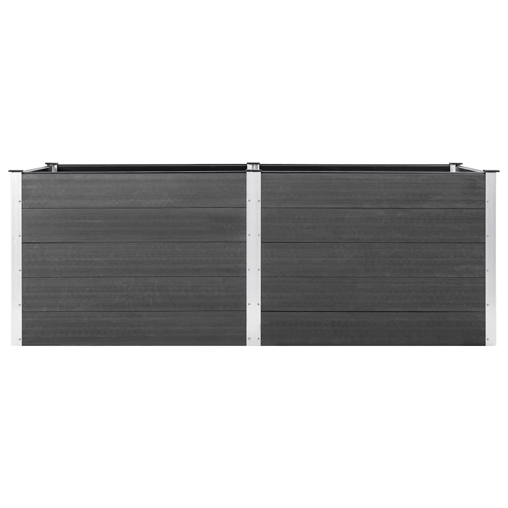 Garden raised bed 250 x 100 x 91 cm WPC grey