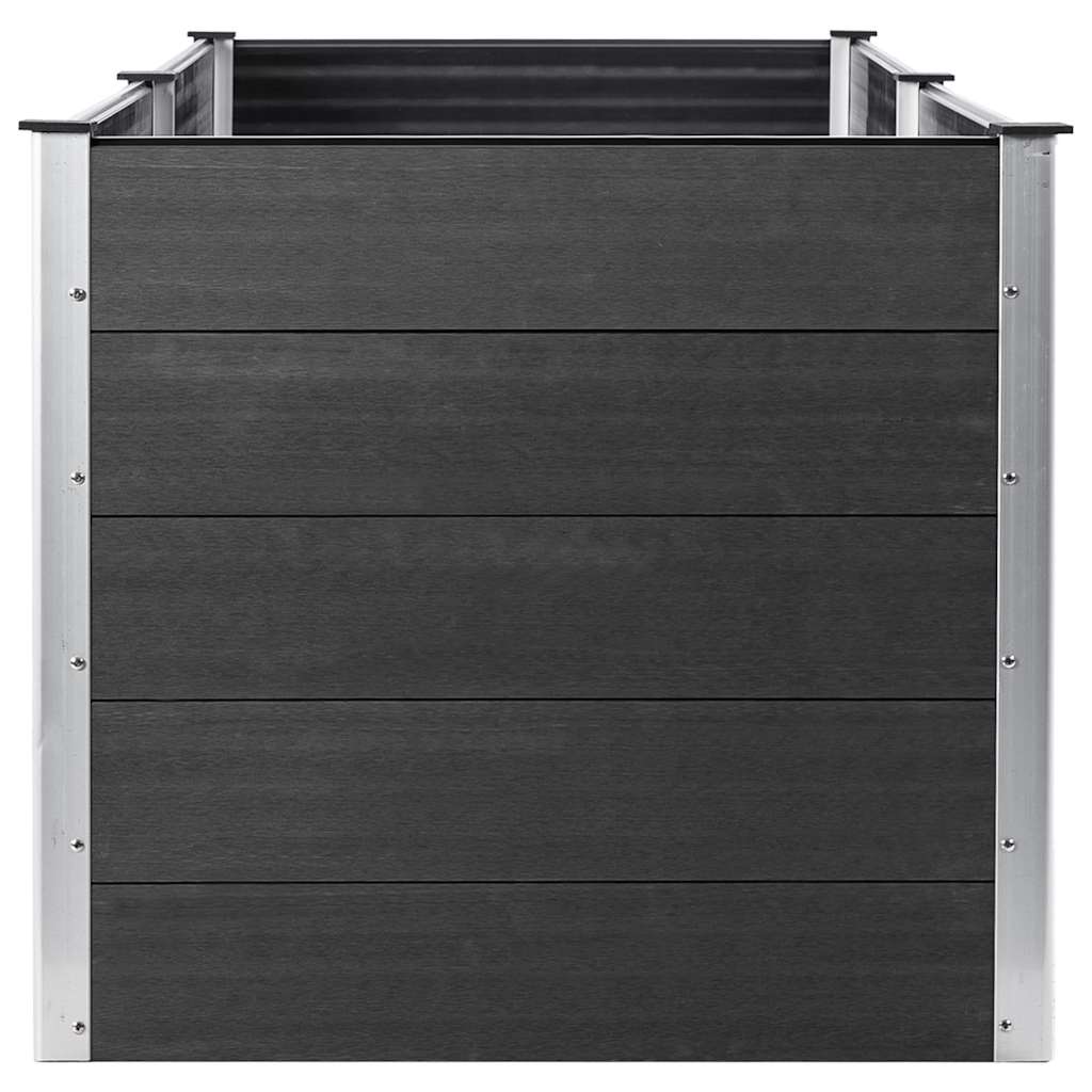 Garden raised bed 250 x 100 x 91 cm WPC grey