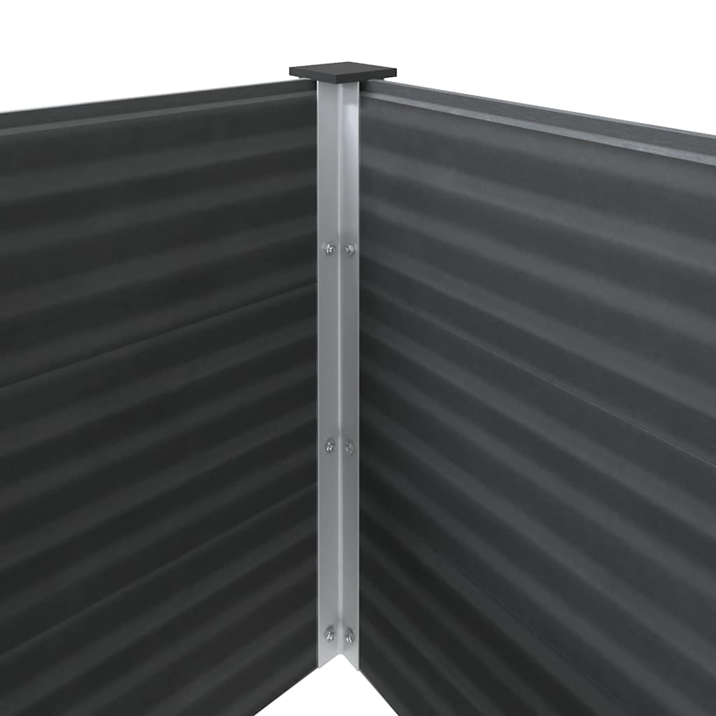 Garden raised bed 250 x 100 x 91 cm WPC grey