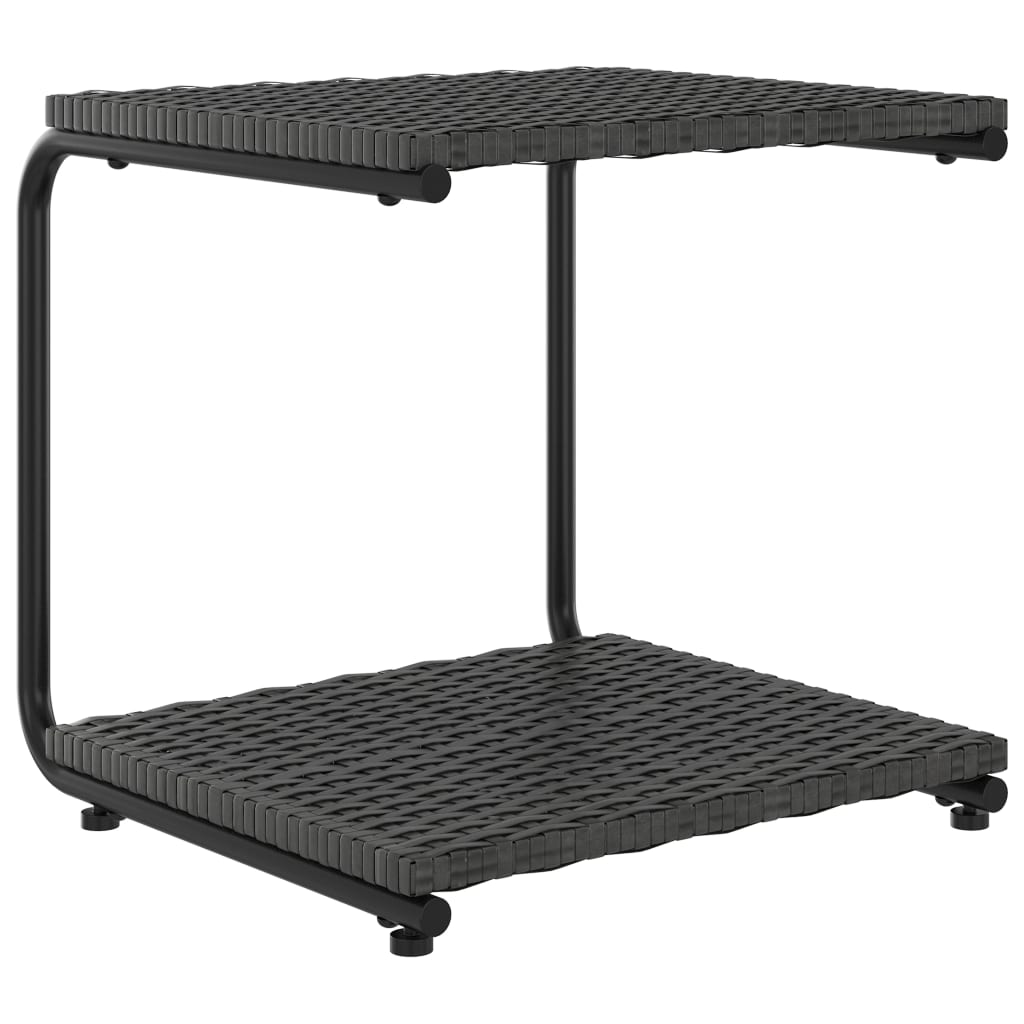 2-Personen-Sonnenliege mit Auflagen Poly Rattan Schwarz