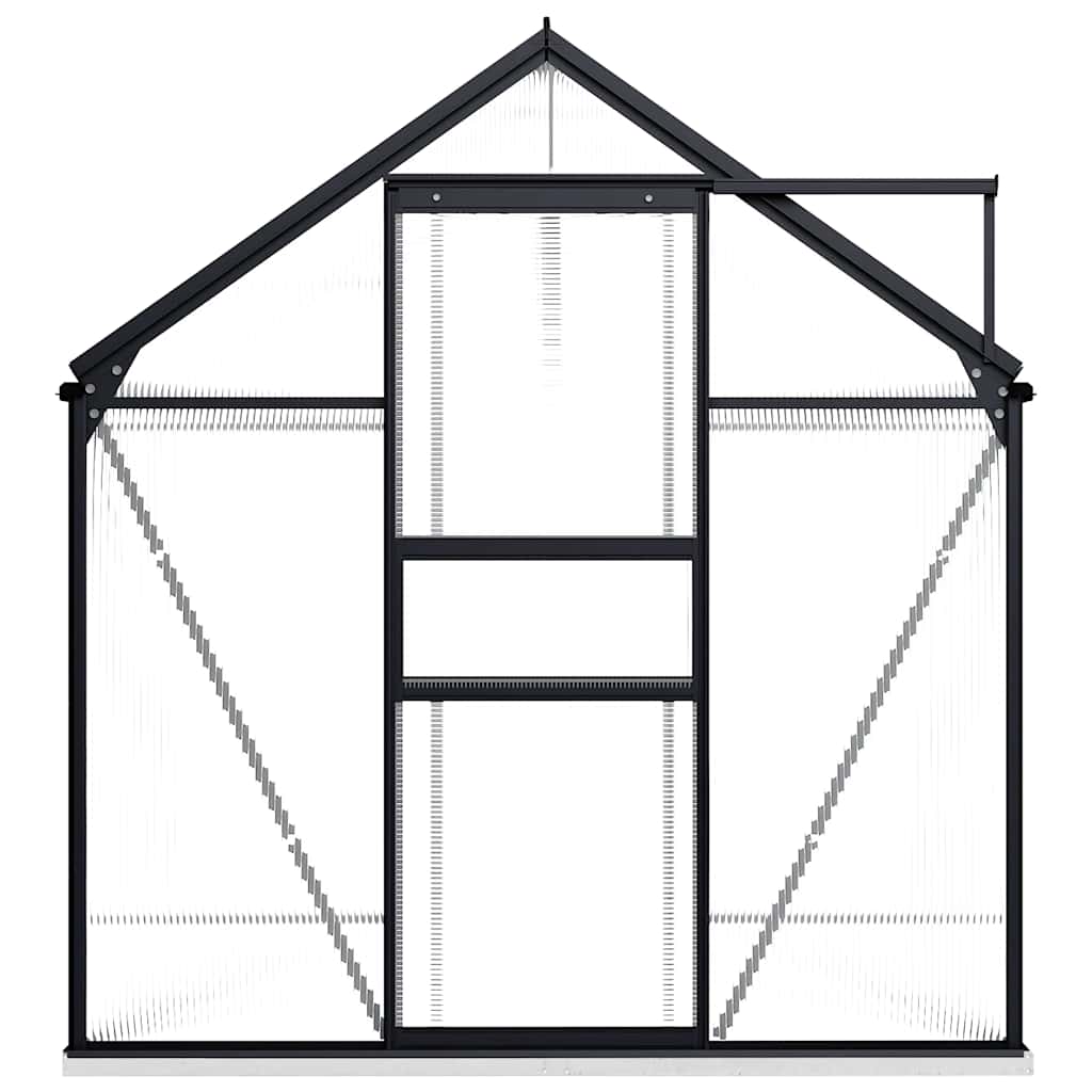 Gewächshaus mit Fundament Anthrazit Aluminium 4,75 m²