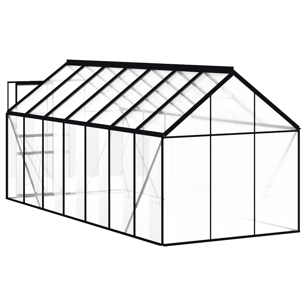 Gewächshaus mit Fundament Anthrazit Aluminium 8,17 m²