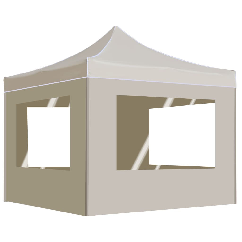 Professional Party Tent Foldable with Walls Aluminum 2×2m Cream