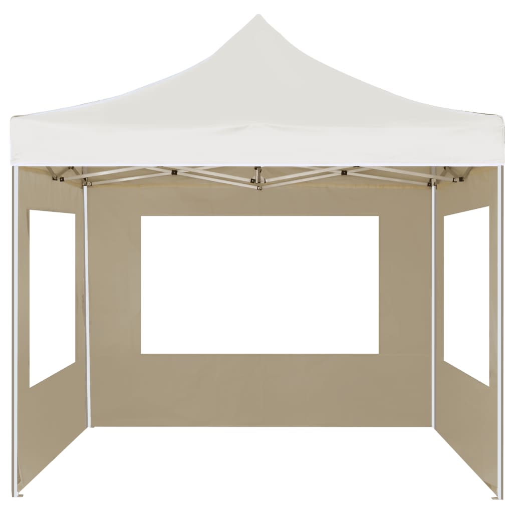 Professional Party Tent Foldable with Walls Aluminum 2×2m Cream
