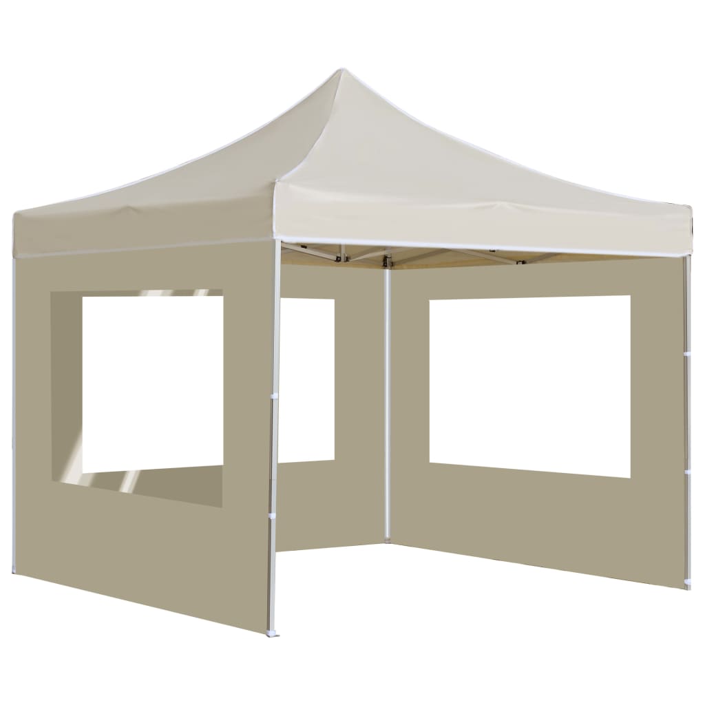 Professional Party Tent Foldable with Walls Aluminum 2×2m Cream