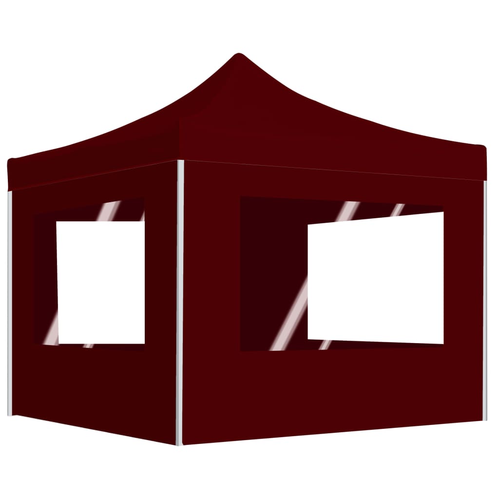 Professional Party Tent Foldable with Walls Aluminium 2×2m Bordeaux Red
