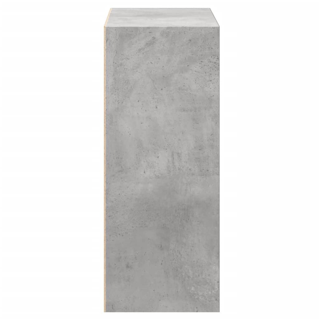 Bookcase 2 compartments concrete grey 60x30x76.5 cm wood material