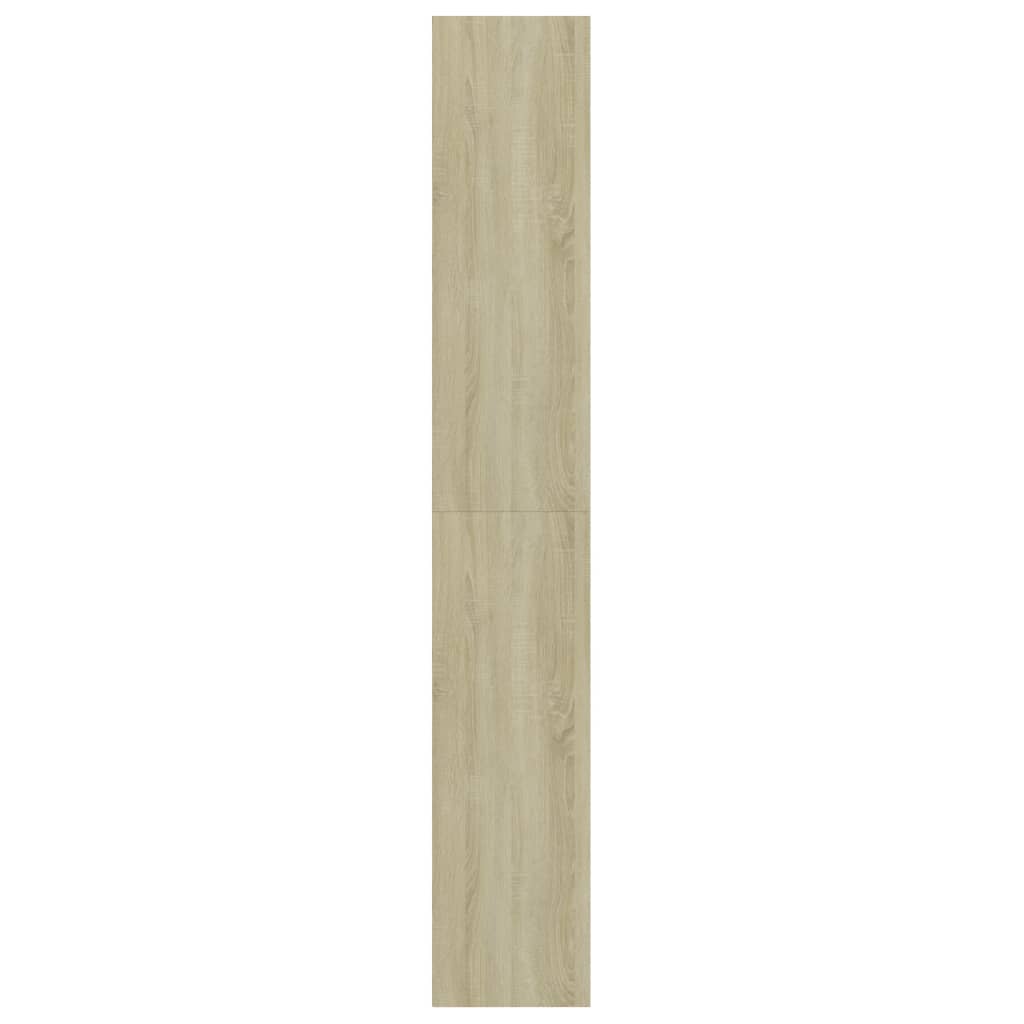 Bücherregal 5 Fächer Weiß Sonoma-Eiche 80x30x189 Holzwerkstoff