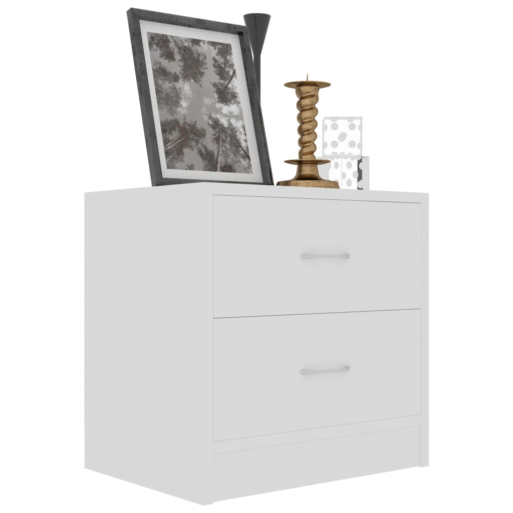 Bedside Table White 40x30x40 cm Wood Material