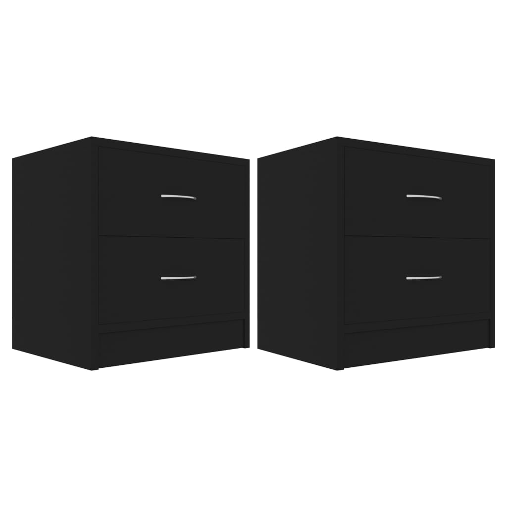 Tables de chevet 2 pcs. Noir 40x30x40 cm en bois