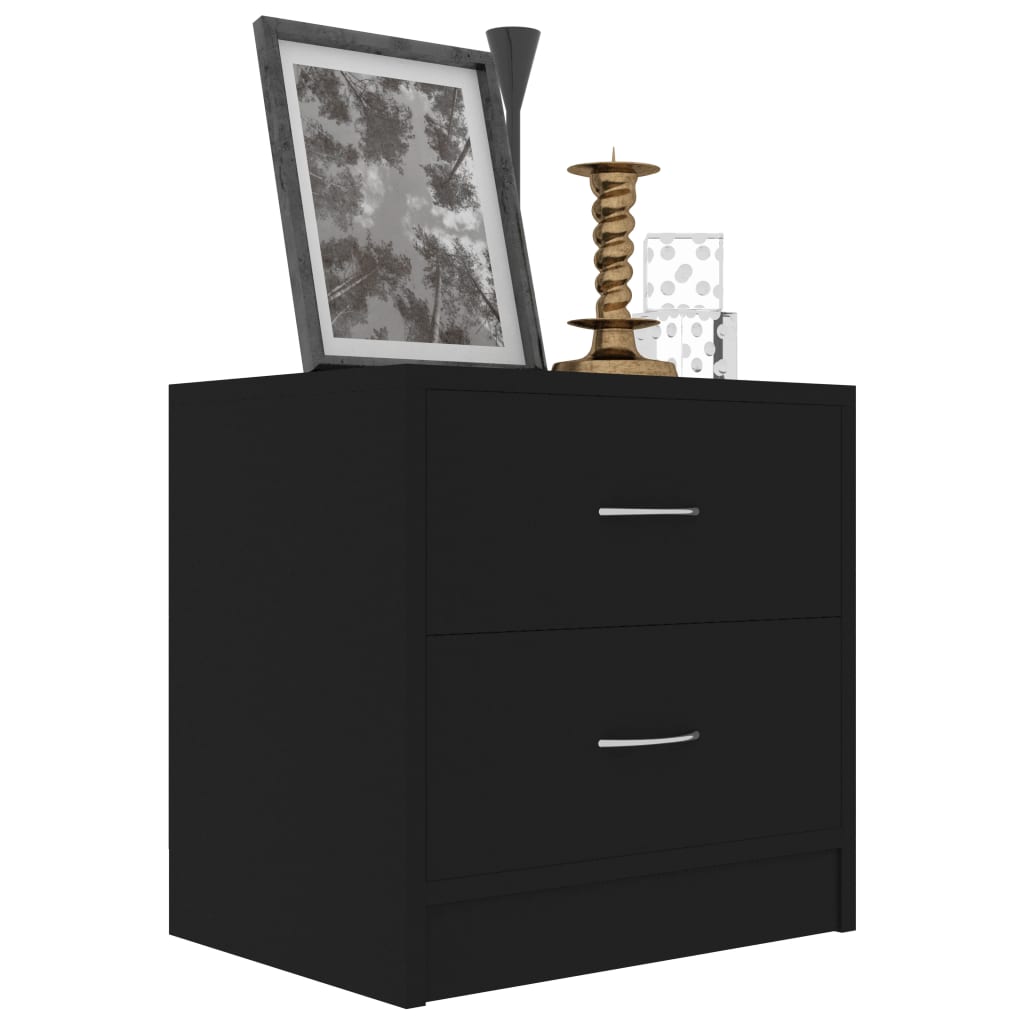Tables de chevet 2 pcs. Noir 40x30x40 cm en bois