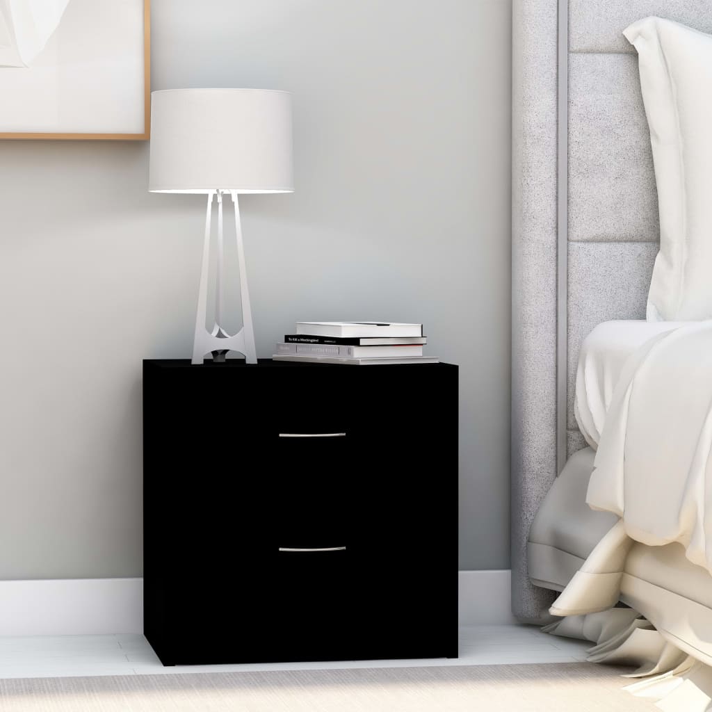 Tables de chevet 2 pcs. Noir 40x30x40 cm en bois