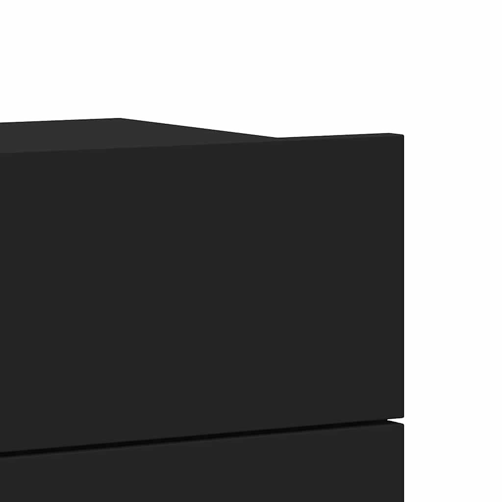 Bedside Table Black 40x30x30 cm Wood Material