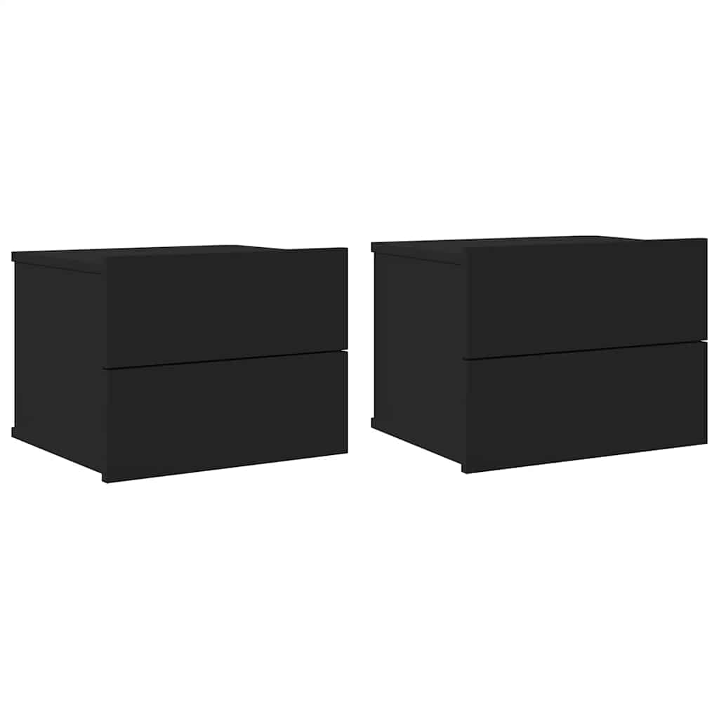 Tables de chevet 2 pcs. Noir 40x30x30 cm en bois