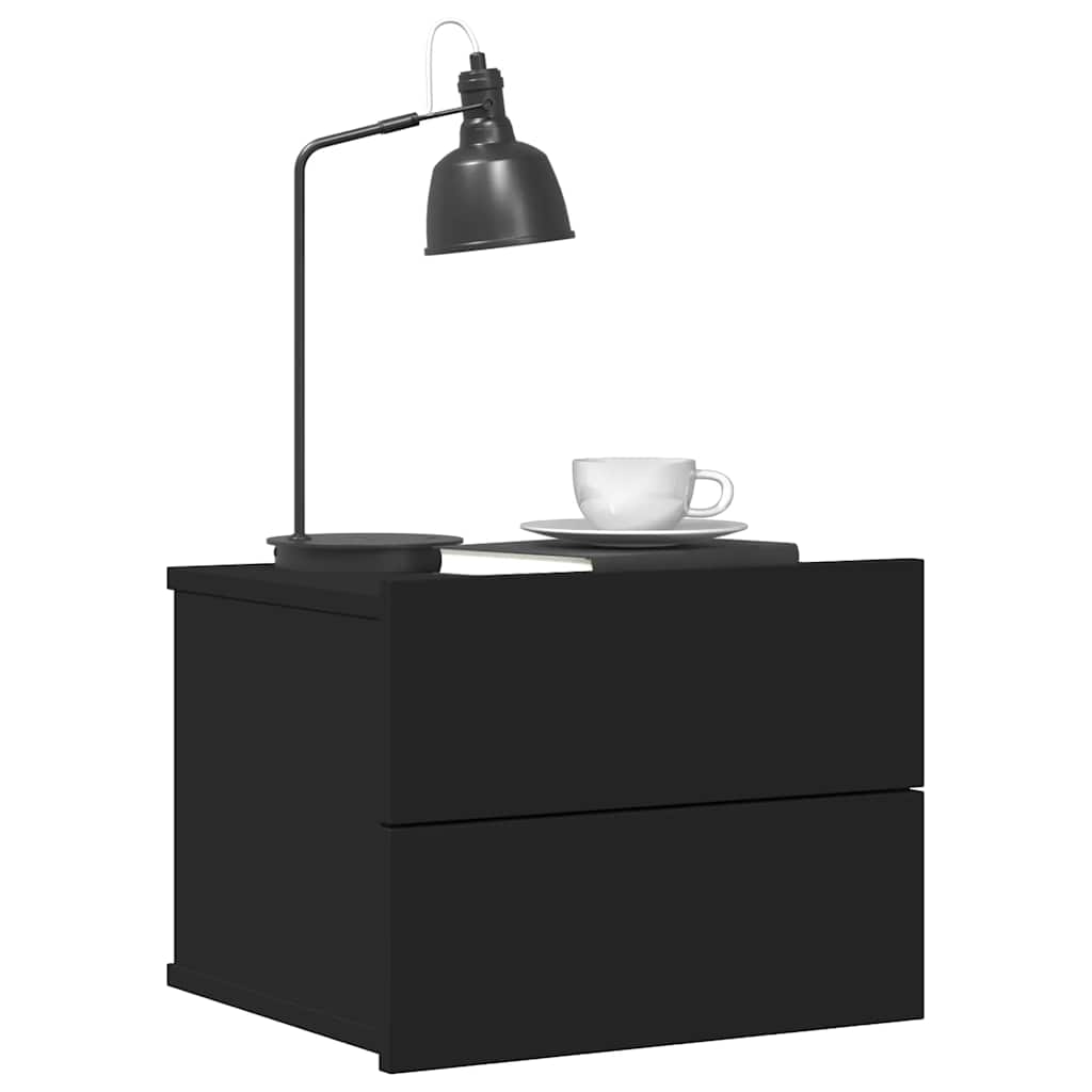 Tables de chevet 2 pcs. Noir 40x30x30 cm en bois