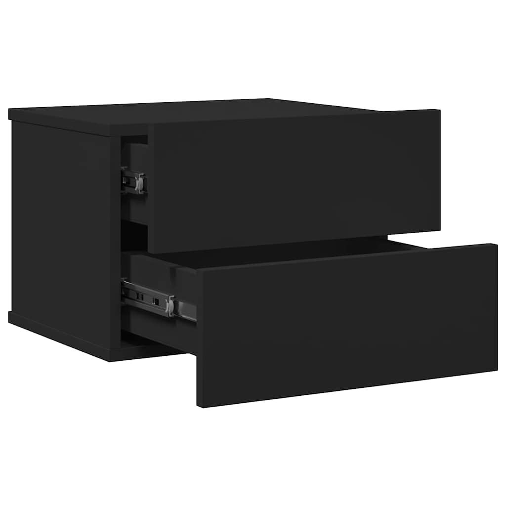 Tables de chevet 2 pcs. Noir 40x30x30 cm en bois