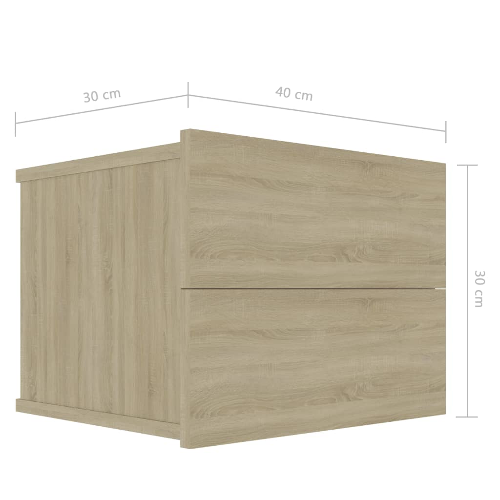 Tables de chevet 2 pcs. Chêne Sonoma 40x30x30 cm matériau bois