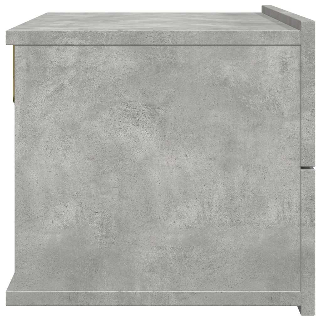 Bedside tables 2 pcs. Concrete grey 40x30x30 cm wood material