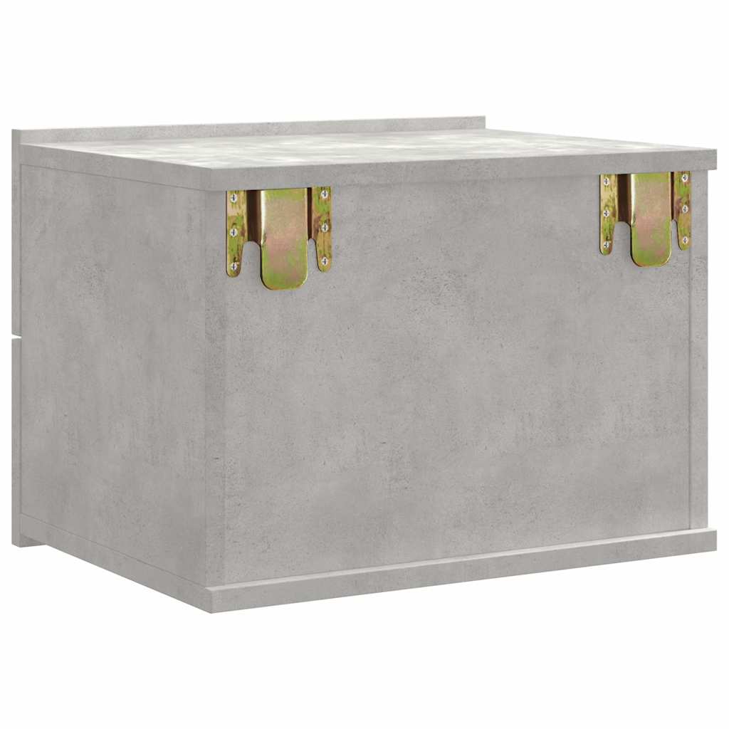 Bedside tables 2 pcs. Concrete grey 40x30x30 cm wood material
