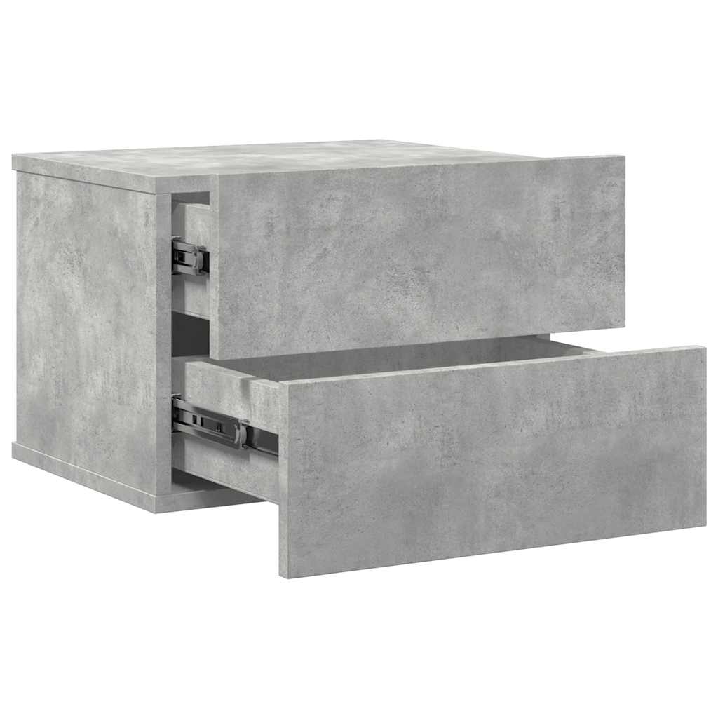 Bedside tables 2 pcs. Concrete grey 40x30x30 cm wood material