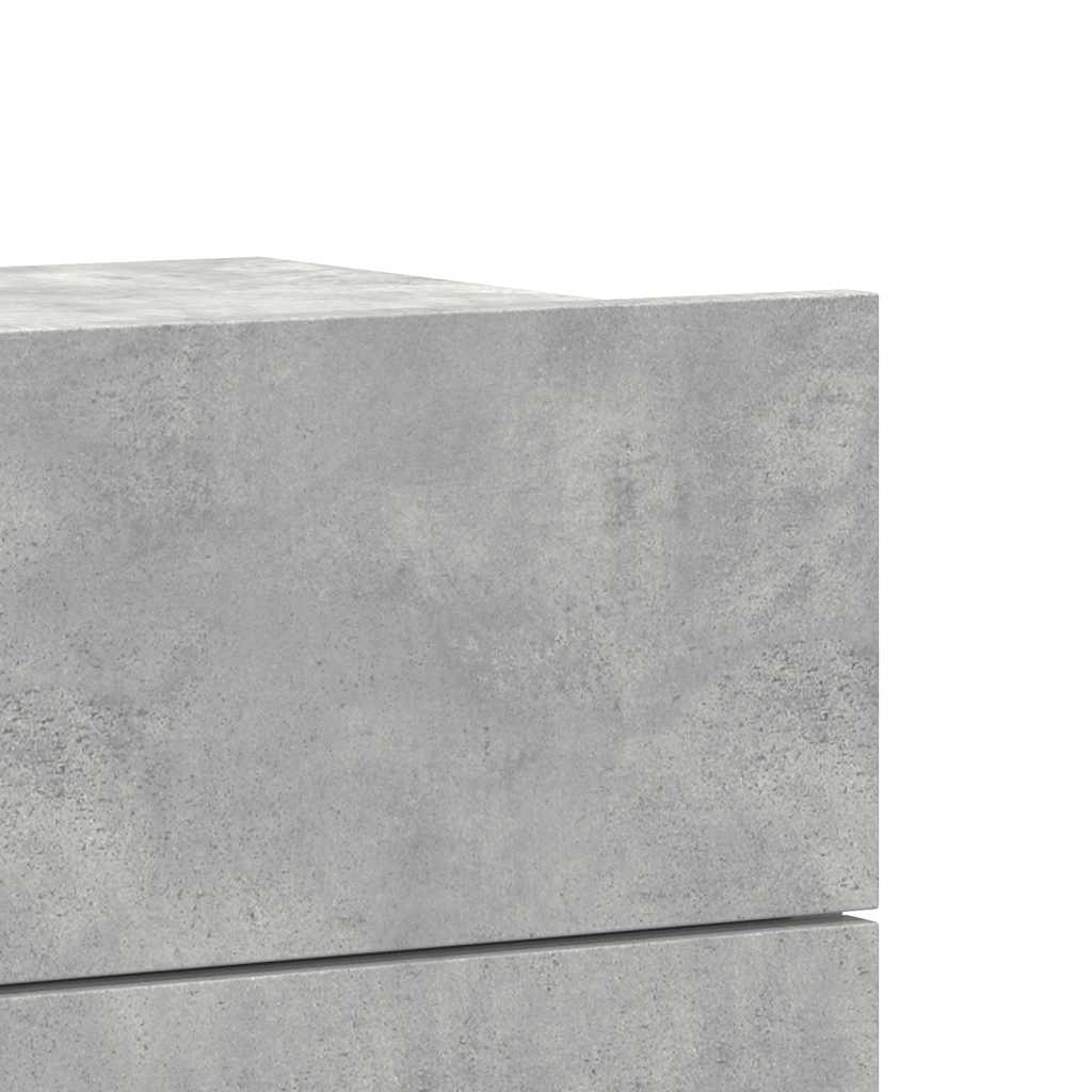 Bedside tables 2 pcs. Concrete grey 40x30x30 cm wood material