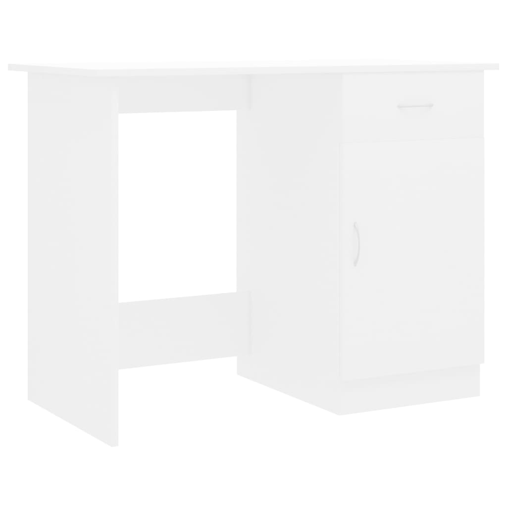Desk White 100×50×76 cm Wood Material