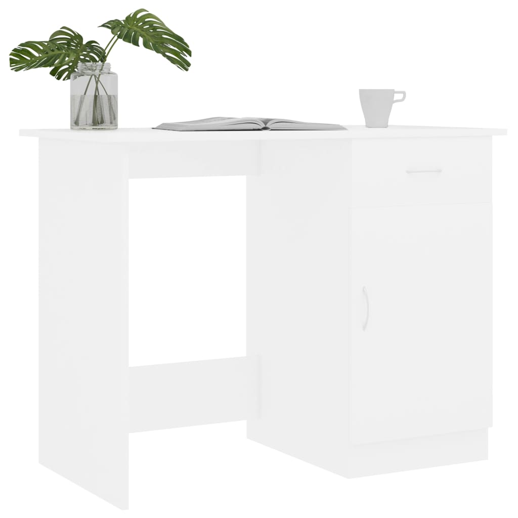 Desk White 100×50×76 cm Wood Material