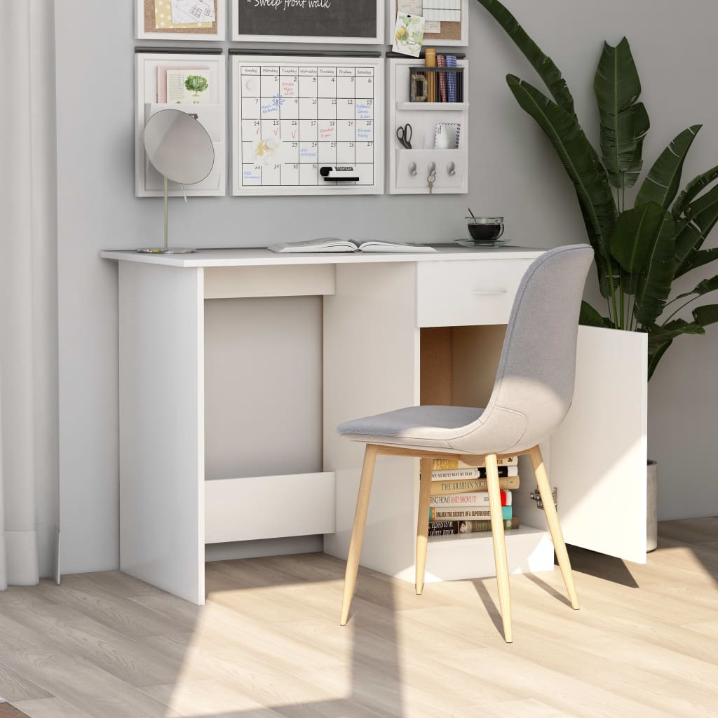 Desk White 100×50×76 cm Wood Material