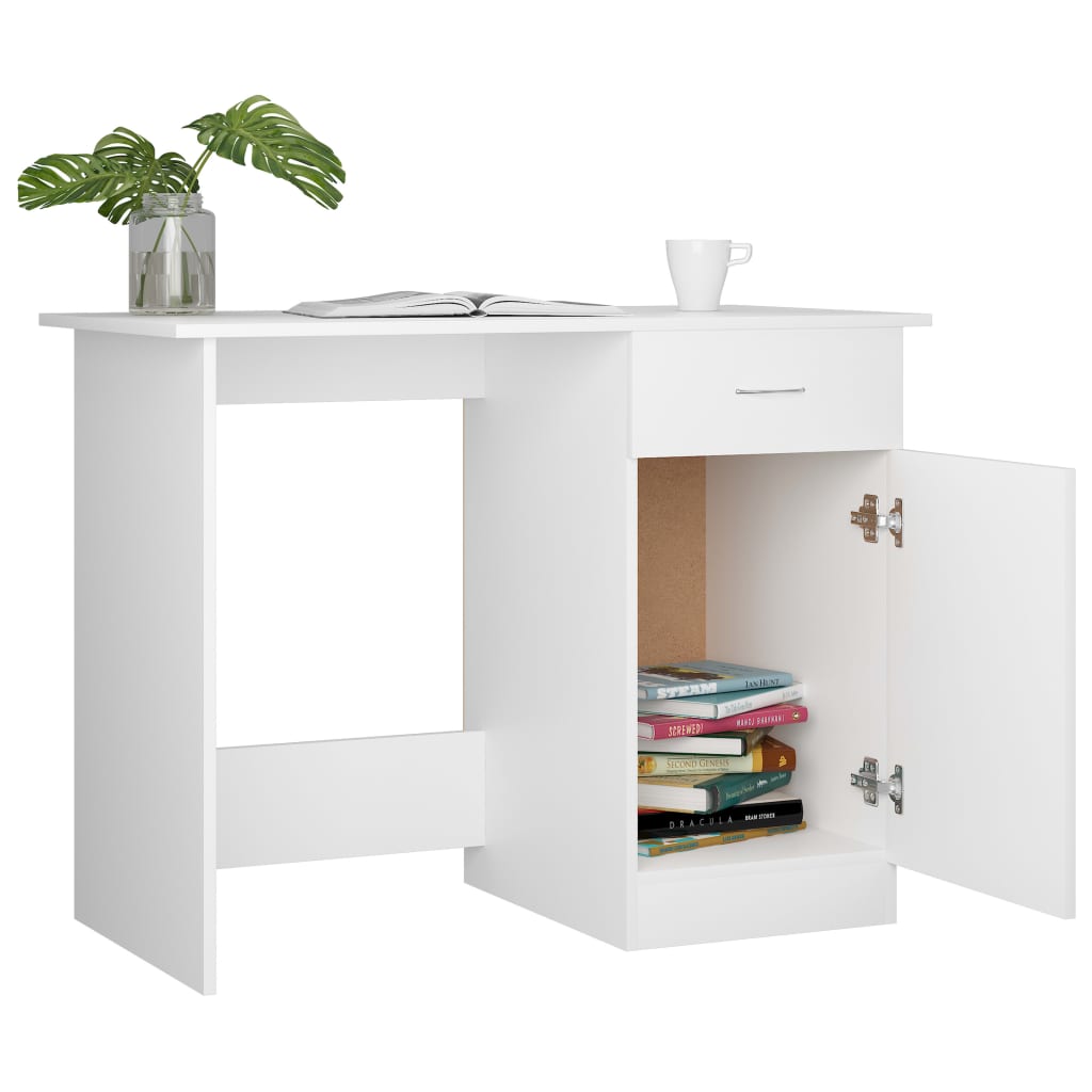 Desk White 100×50×76 cm Wood Material