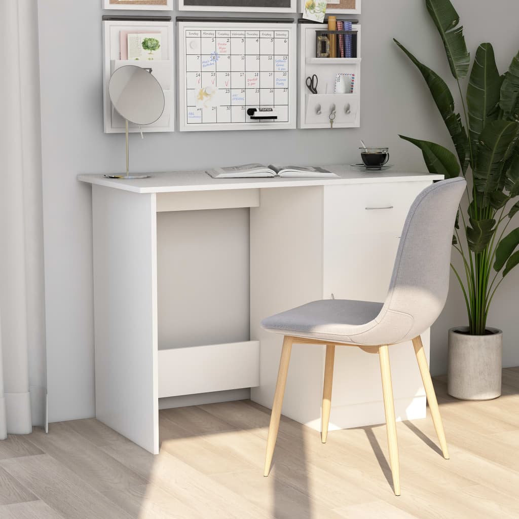 Desk White 100×50×76 cm Wood Material