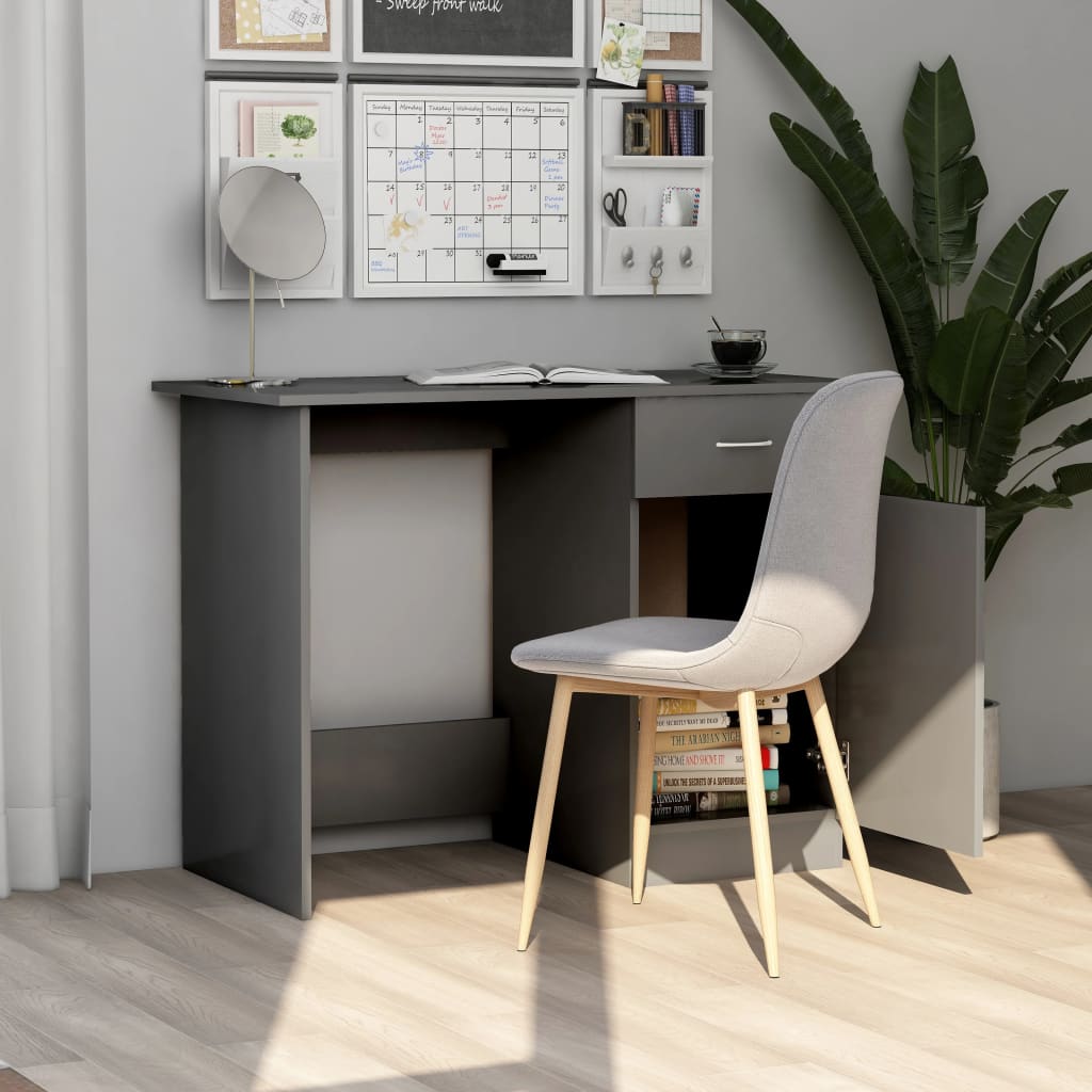 Bureau gris 100x50x76 cm matière bois