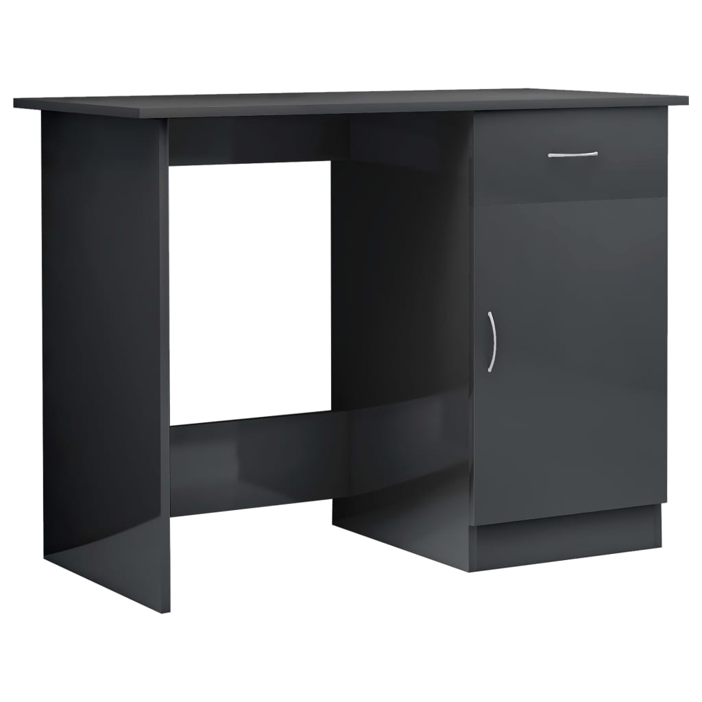 Schreibtisch Hochglanz-Grau 100x50x76 cm Holzwerkstoff