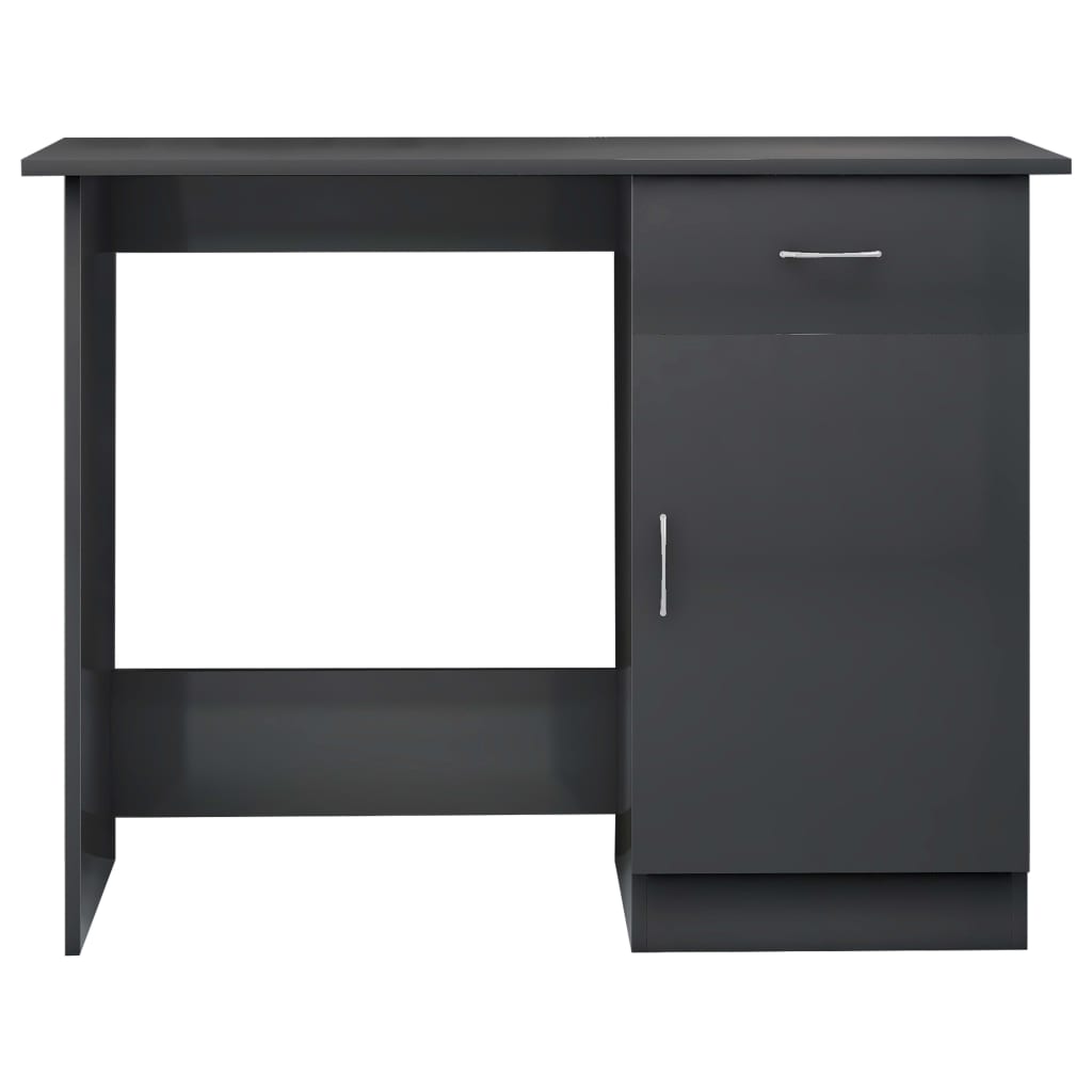Schreibtisch Hochglanz-Grau 100x50x76 cm Holzwerkstoff