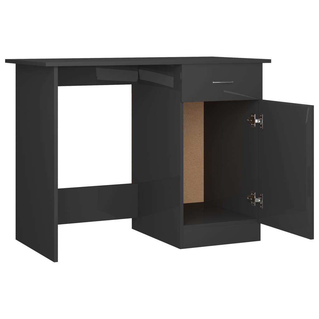 Schreibtisch Hochglanz-Grau 100x50x76 cm Holzwerkstoff