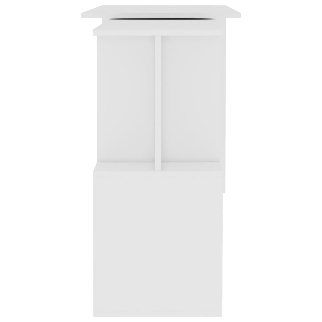 Corner Desk White 200x50x76 cm Wood Material