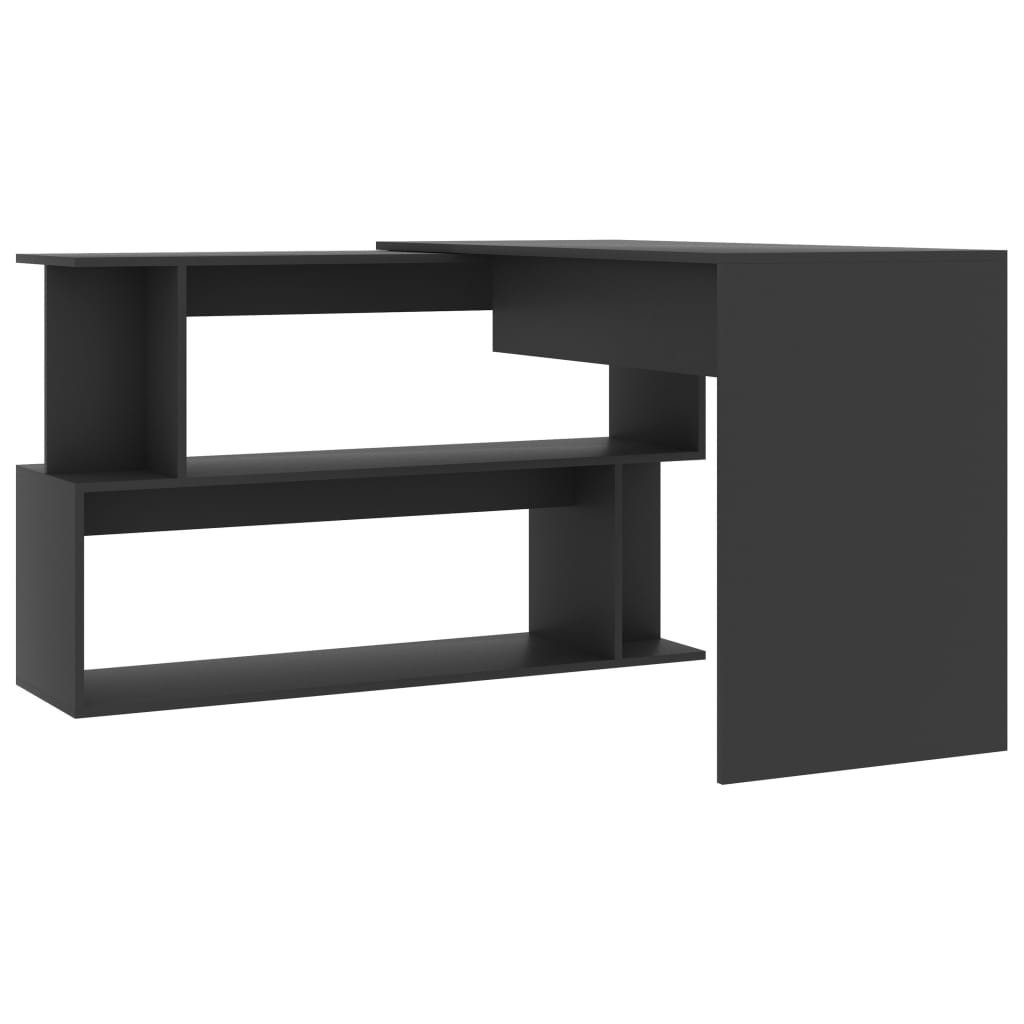 Eckschreibtisch Grau 200x50x76 cm Holzwerkstoff