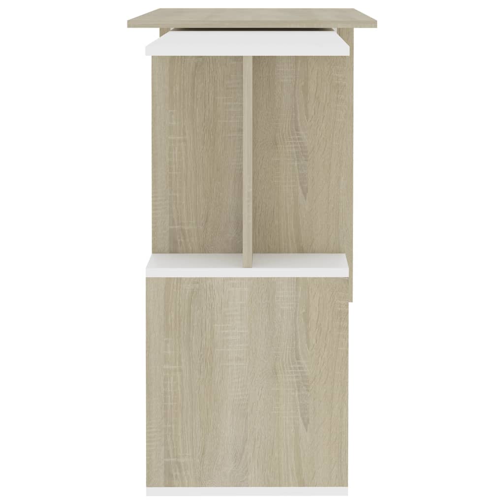 Eckschreibtisch Weiß Sonoma-Eiche 200x50x76 cm Holzwerkstoff