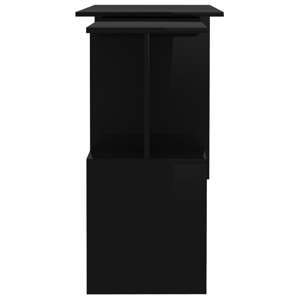 Eckschreibtisch Hochglanz-Schwarz 200x50x76 cm Holzwerkstoff