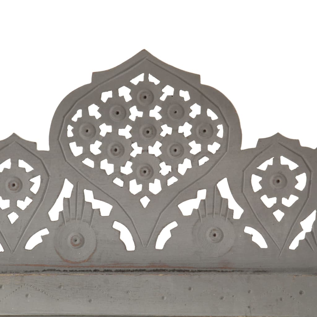 Cloison de séparation 5 pièces en bois de manguier massif sculpté à la main gris 200×165cm
