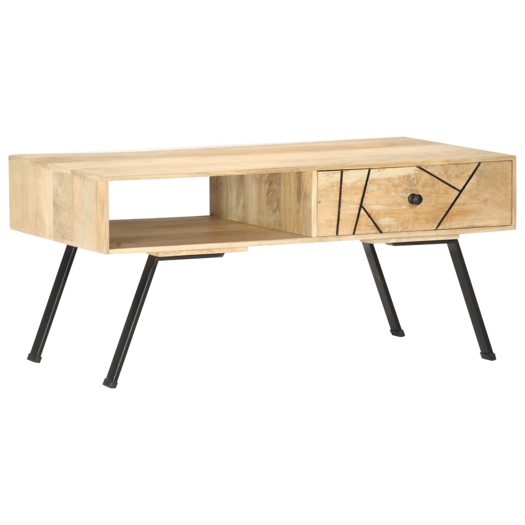 Couchtisch 95×50×42 Massivholz Mango
