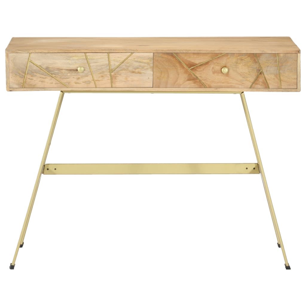 Desk with drawers 100x55x75 cm solid mango wood