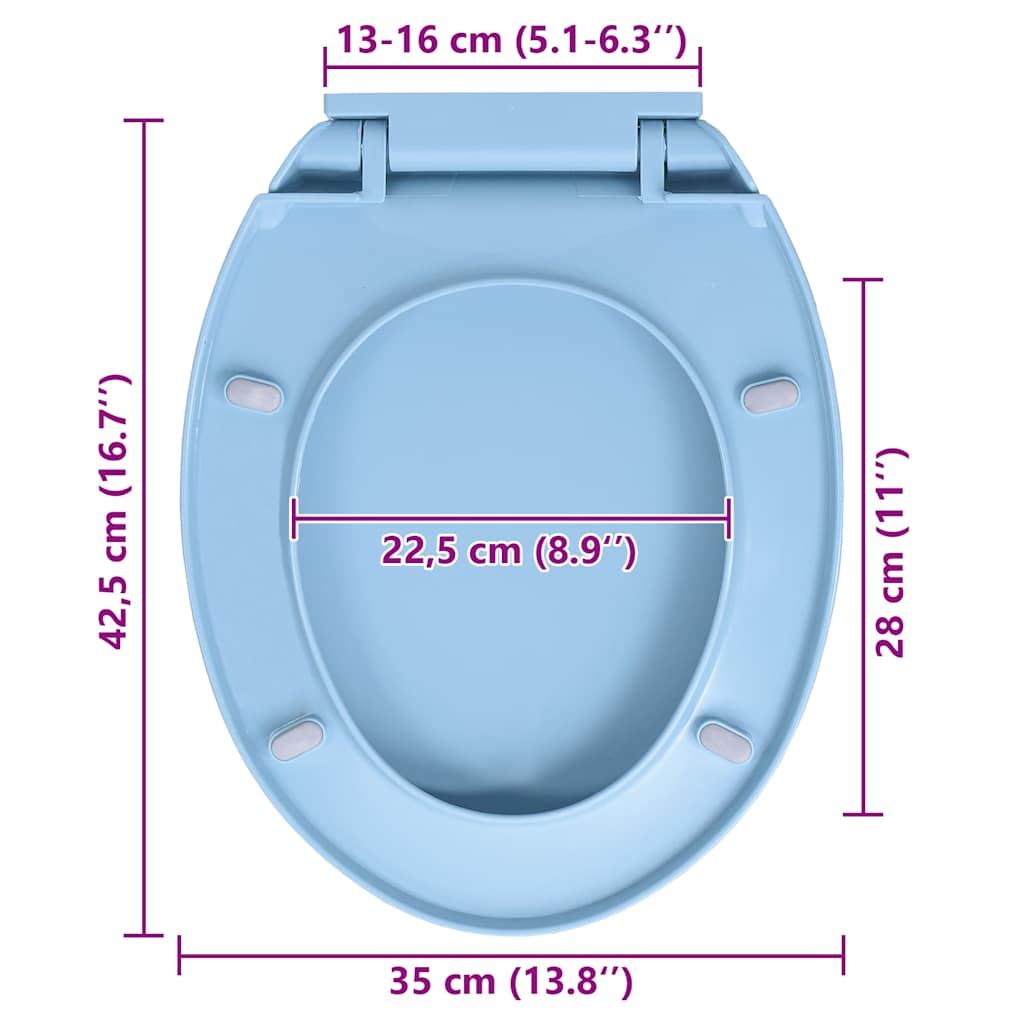 Toilettensitz mit Absenkautomatik Blau Oval
