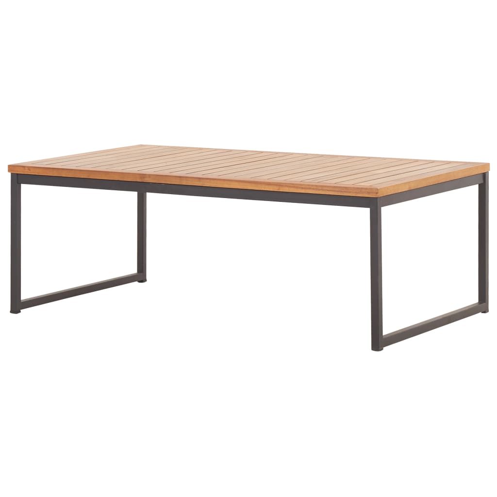 Couchtisch 100 x 60 x 36 cm Massivholz Akazie und Stahl
