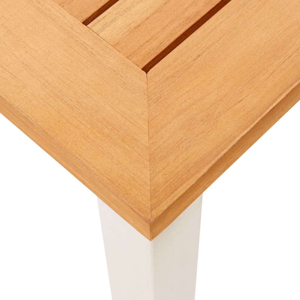 Table à manger de jardin 150x150x75 cm en teck massif et acier inoxydable