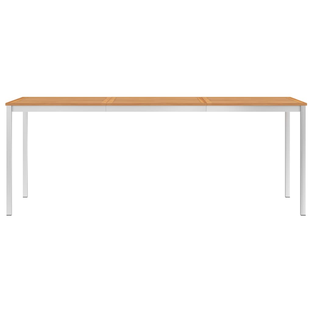Garten-Esstisch 200x100x75 cm Massivholz Teak und Edelstahl