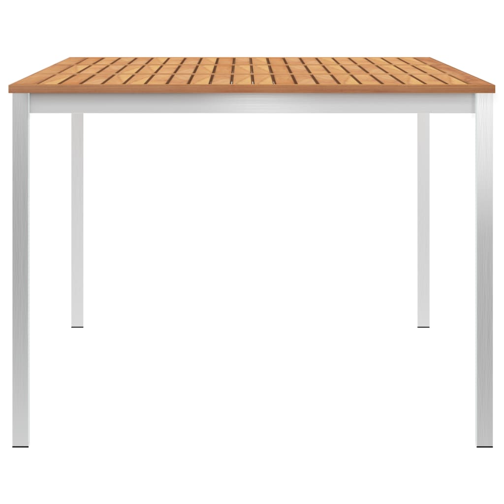 Garten-Esstisch 200x100x75 cm Massivholz Teak und Edelstahl