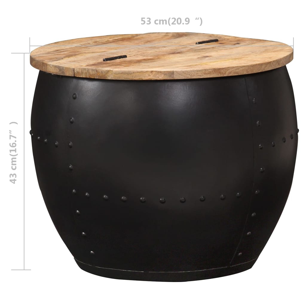 Round coffee table 53×43 cm solid mango wood