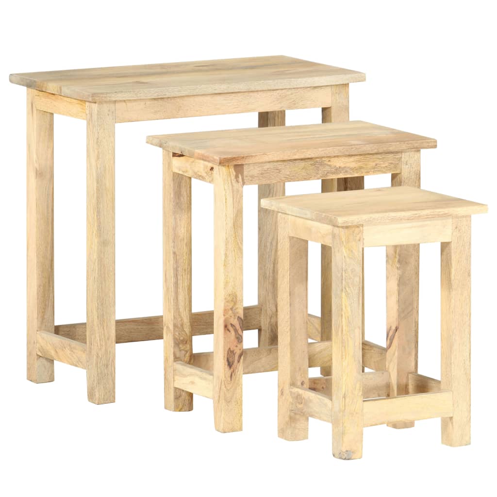 Satztische 3 Stk. Massivholz Mango