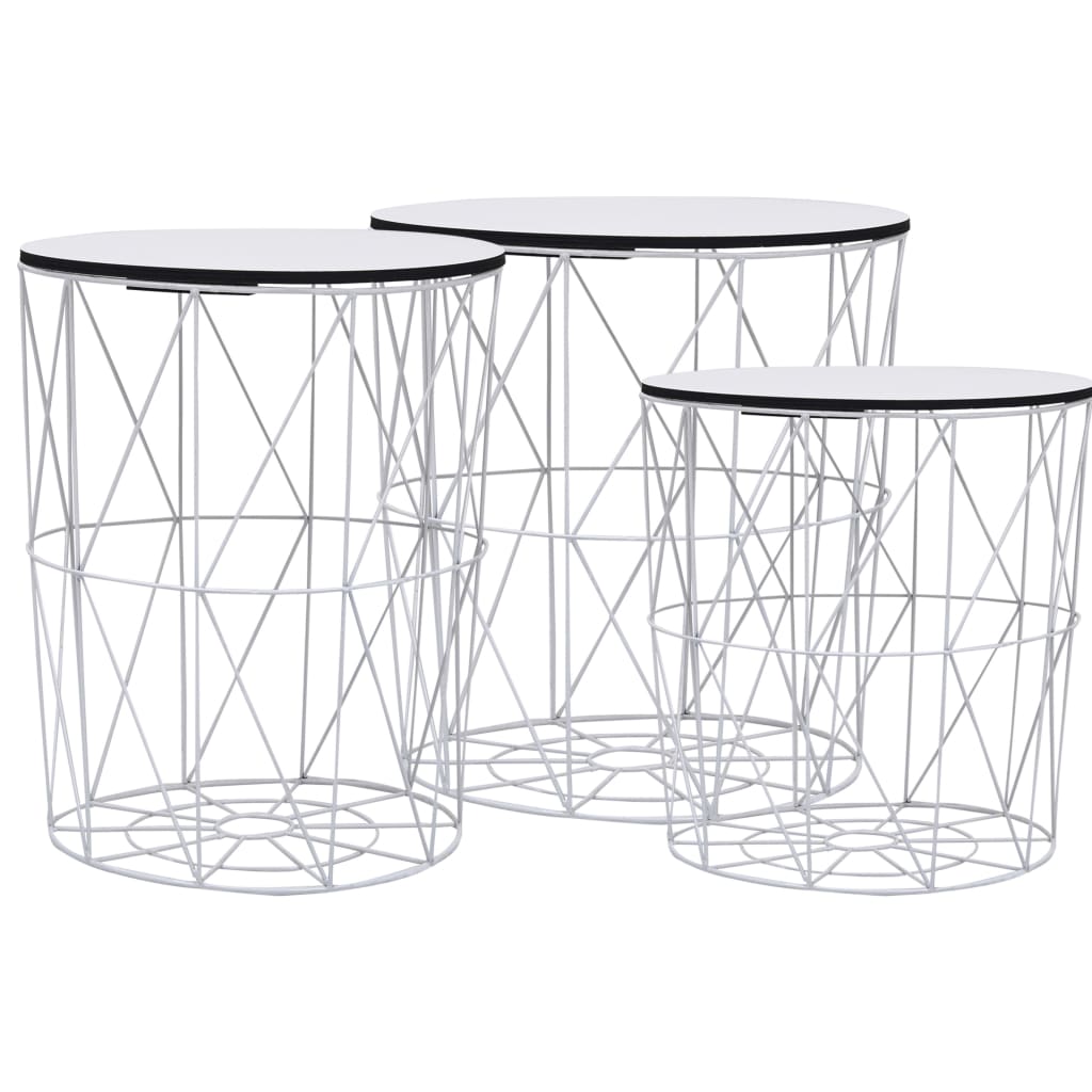 Tables basses 3 pièces. Blanc