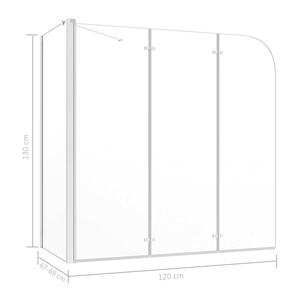 Duschabtrennung 120x69x130 cm Hartglas Transparent